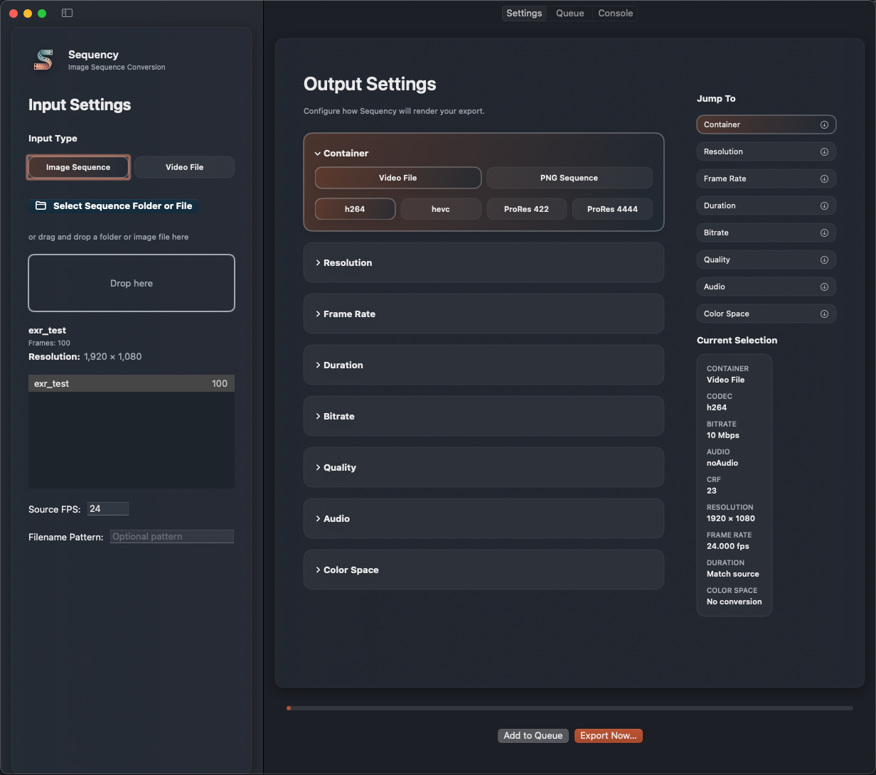 Sequency App Interface